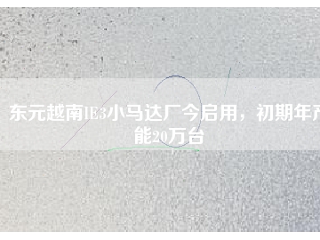 東元越南IE3小馬達廠今啟用，初期年產(chǎn)能20萬臺