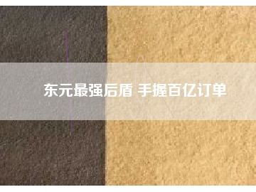 東元最強(qiáng)后盾 手握百億訂單