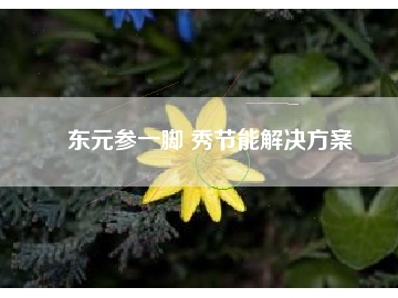 東元參一腳 秀節(jié)能解決方桉