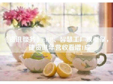 《資訊服務(wù)》ERP、智慧工廠雙引擎，東捷資訊年營收看增1成