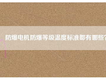 防爆電機(jī)防爆等級溫度標(biāo)準(zhǔn)都有哪些？