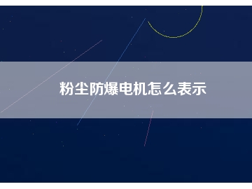 粉塵防爆電機怎么表示