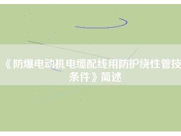 《防爆電動(dòng)機(jī)電纜配線用防護(hù)繞性管技術(shù)條件》簡述
