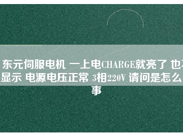 東元伺服電機 一上電CHARGE就亮了 也不顯示 電源電壓正常 3相220V 請問是怎么回事