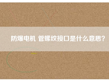 防爆電機 管螺紋接口是什么意思？