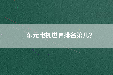 東元電機世界排名第幾？