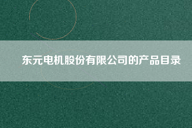 東元電機股份有限公司的產(chǎn)品目錄