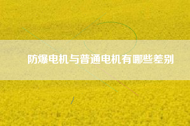 防爆電機與普通電機有哪些差別