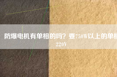 防爆電機(jī)有單相的嗎？要750W以上的單相220V